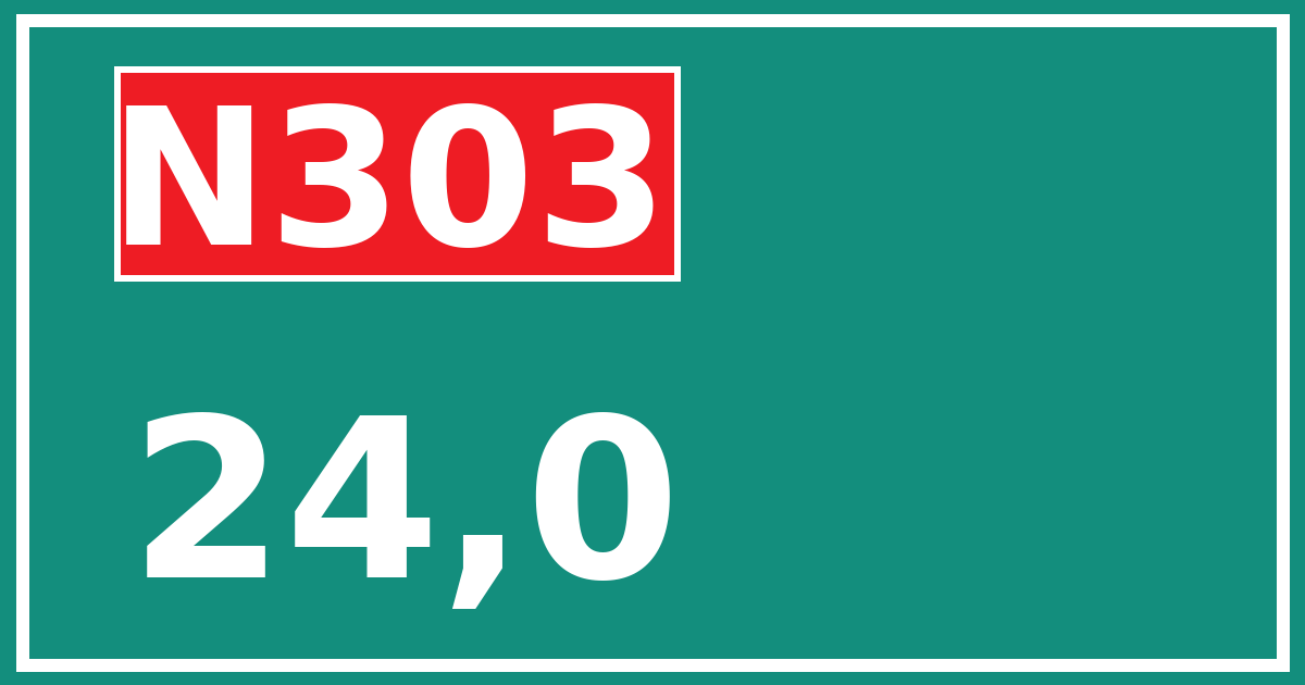 Hectometerbord N303 24,0