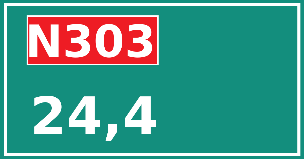 Hectometerbord N303 24,4