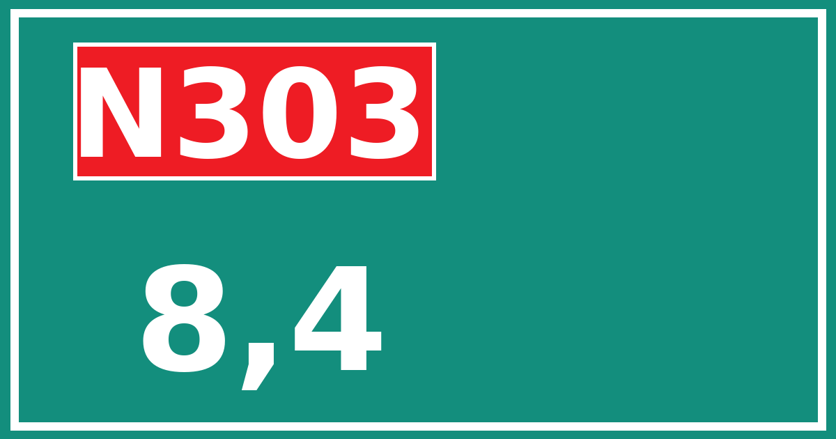 Hectometerbord N303 8,4