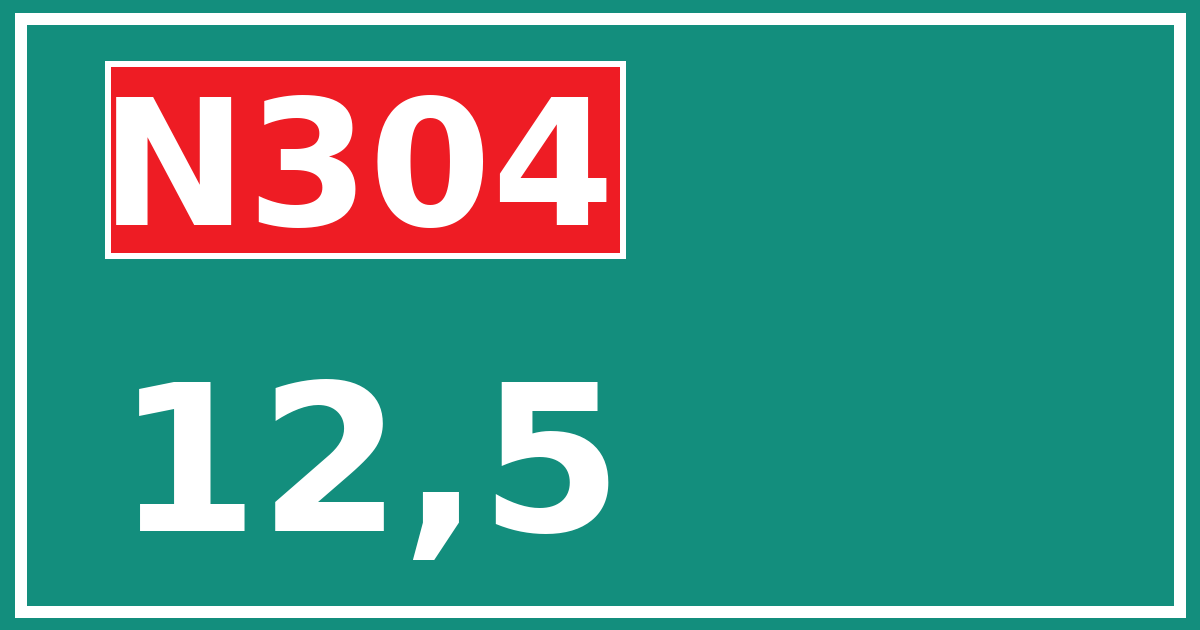 Hectometerbord N304 12,5