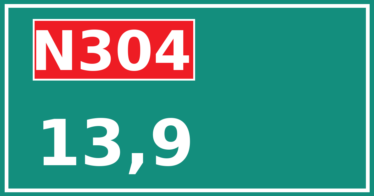 Hectometerbord N304 13,9