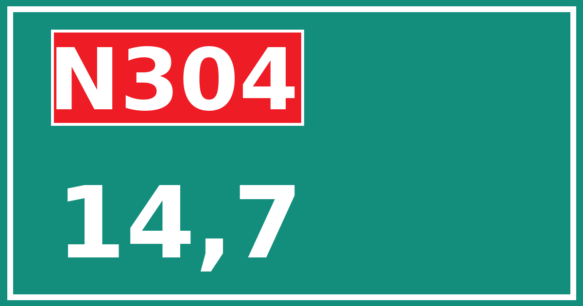Hectometerbord N304 14,7