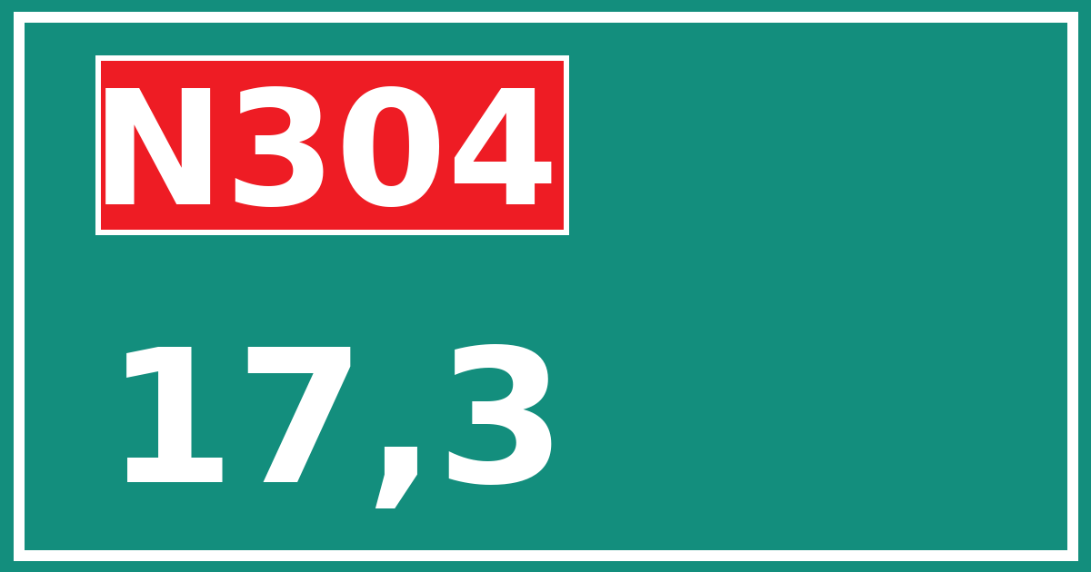 Hectometerbord N304 17,3