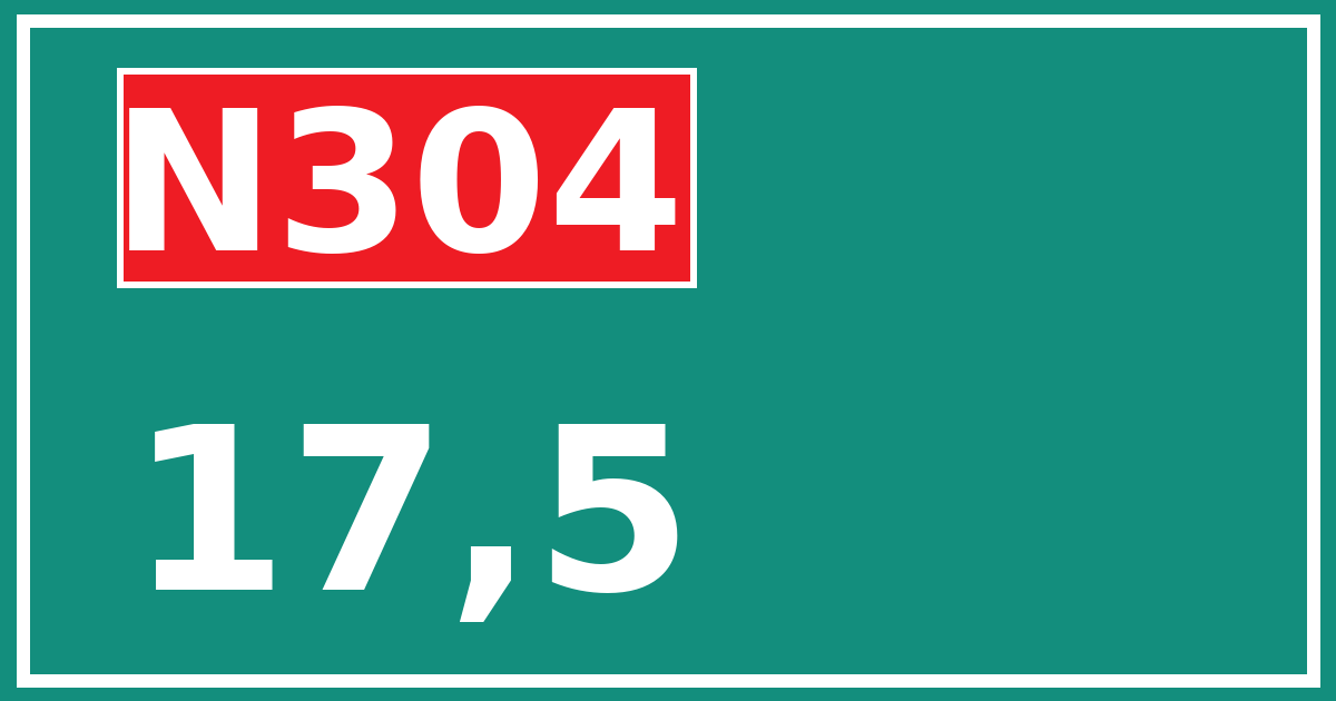Hectometerbord N304 17,5