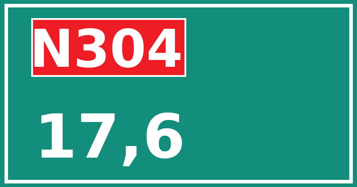 Hectometerbord N304 17,6
