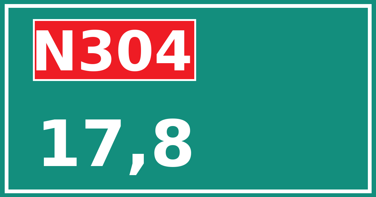 Hectometerbord N304 17,8