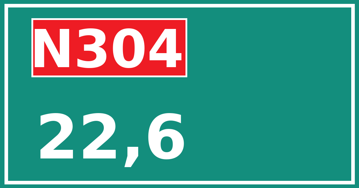 Hectometerbord N304 22,6
