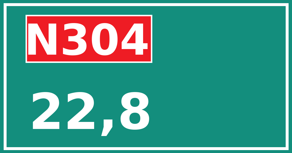 Hectometerbord N304 22,8