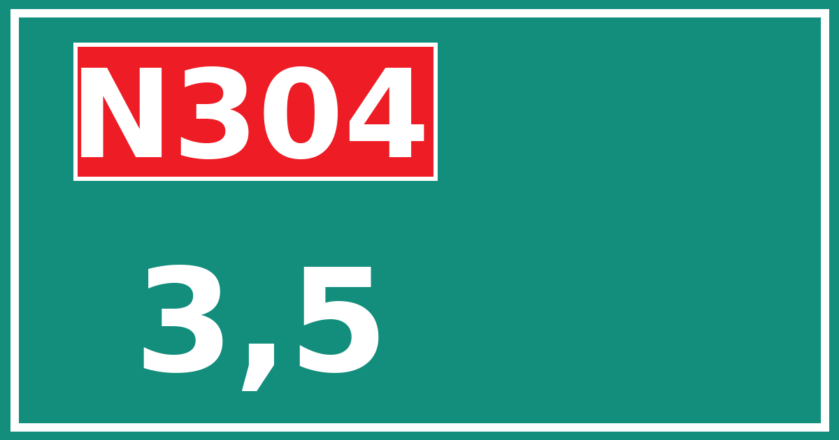 Hectometerbord N304 3,5