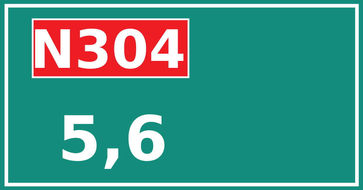 Hectometerbord N304 5,6