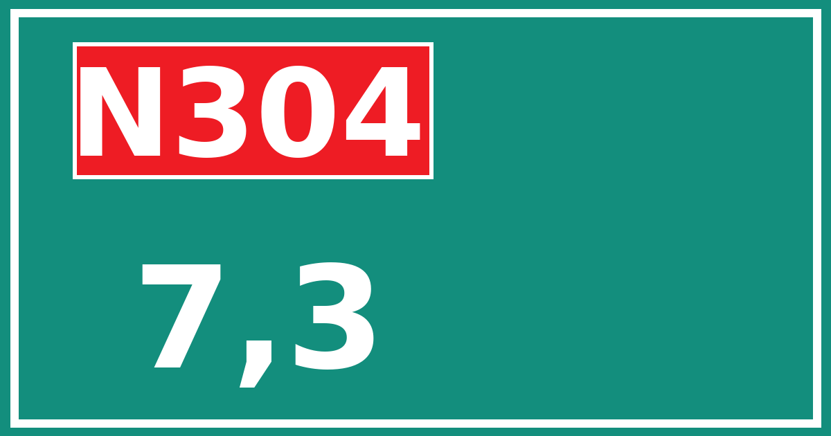 Hectometerbord N304 7,3