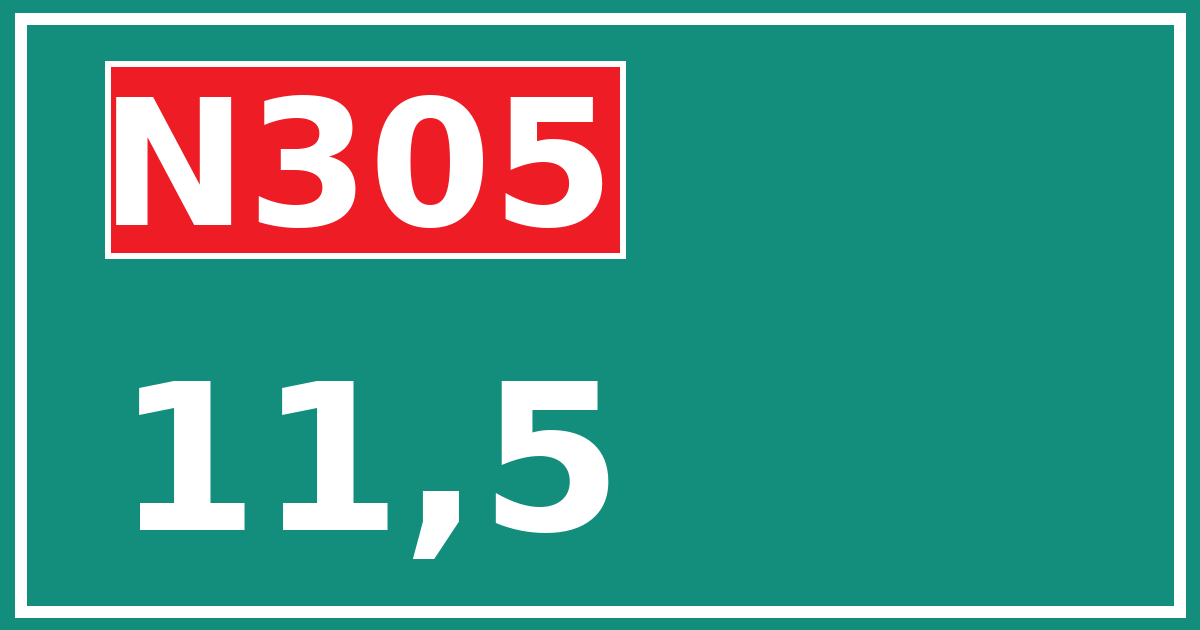Hectometerbord N305 11,5