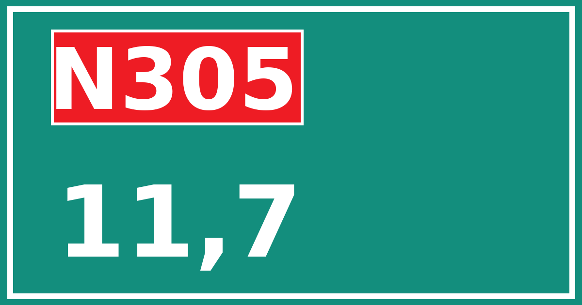 Hectometerbord N305 11,7