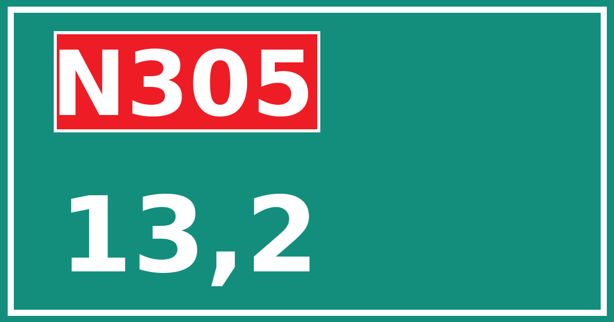 Hectometerbord N305 13,2