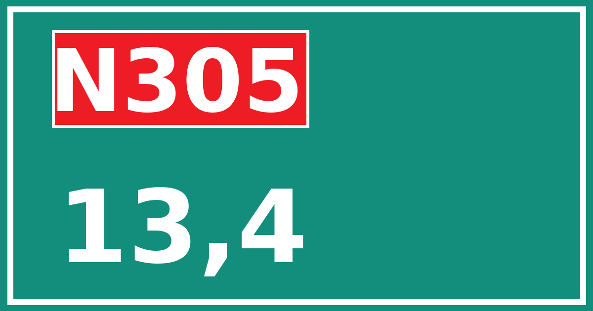 Hectometerbord N305 13,4