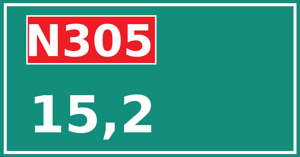 Hectometerbord N305 15,2