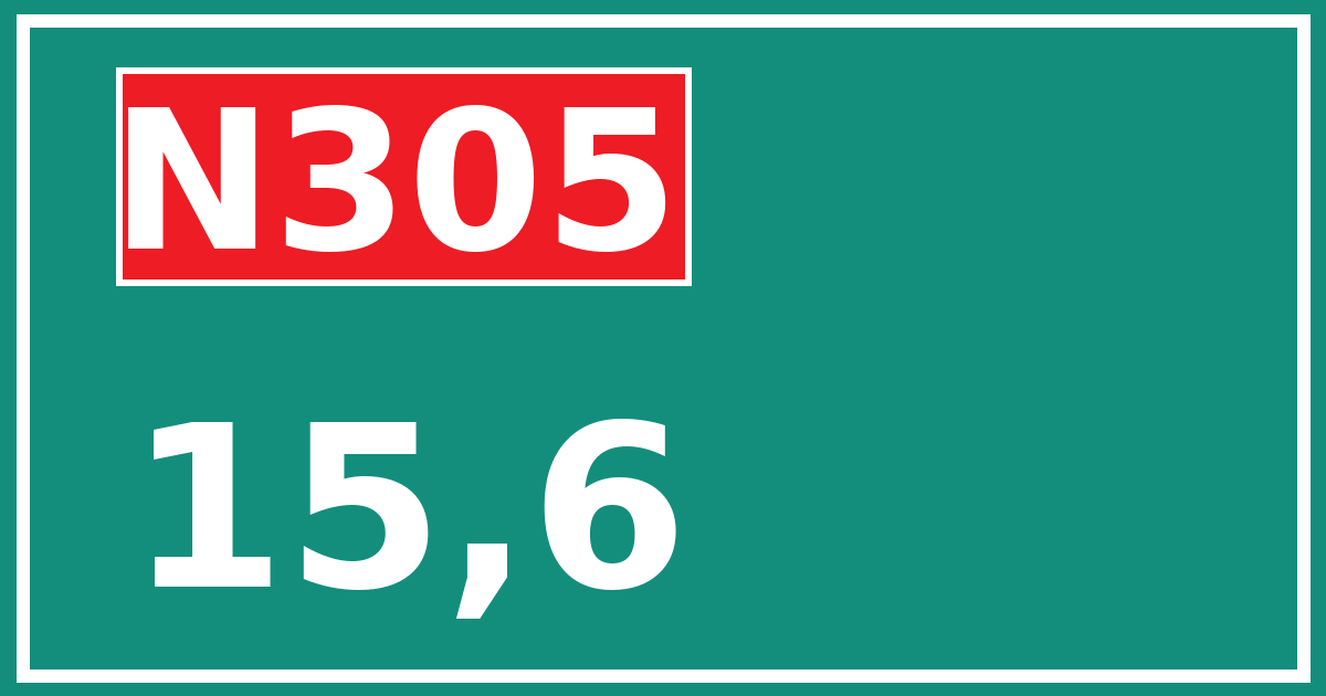 Hectometerbord N305 15,6