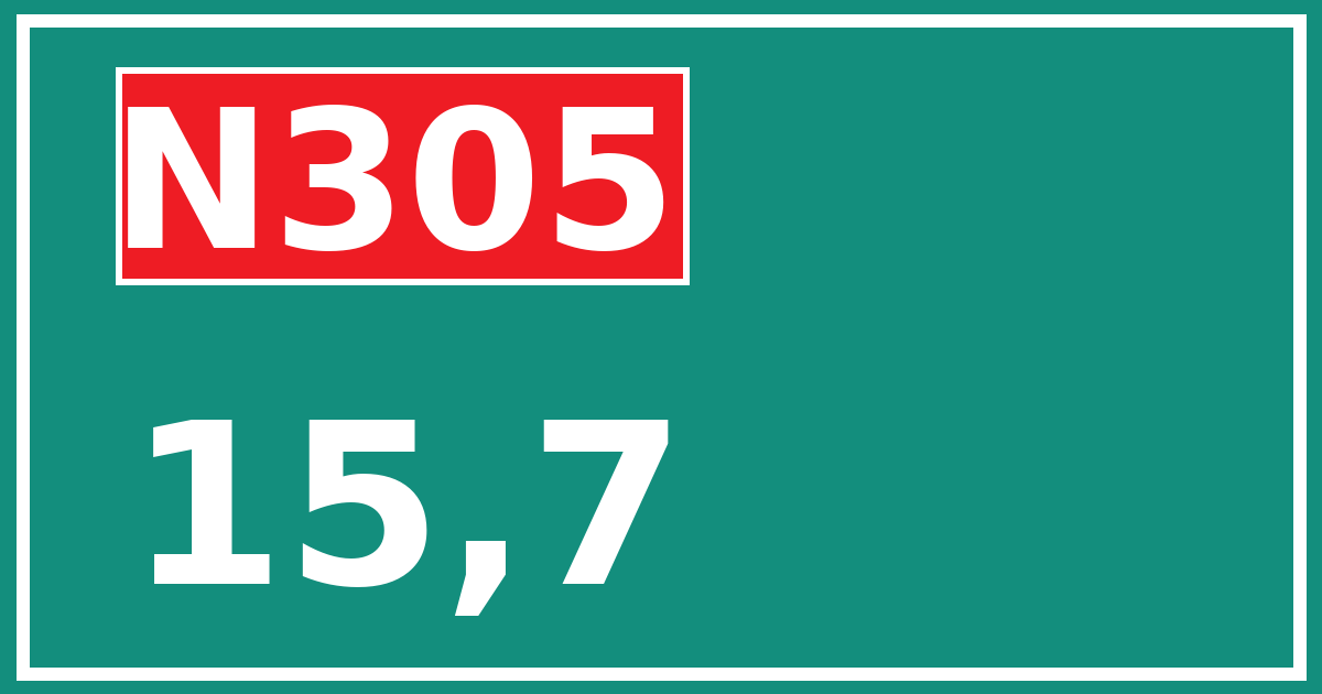Hectometerbord N305 15,7