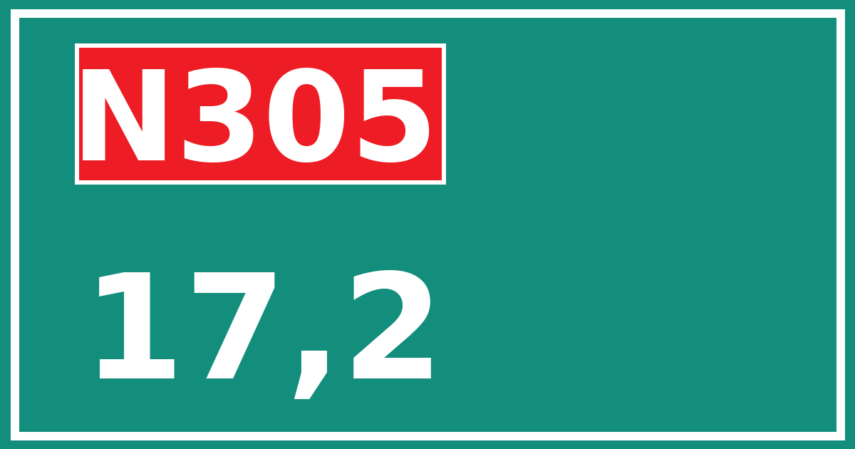 Hectometerbord N305 17,2