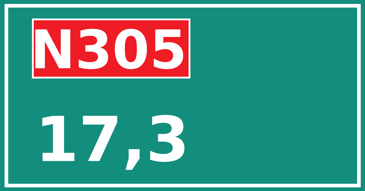 Hectometerbord N305 17,3