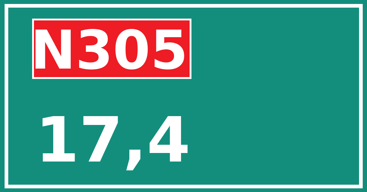 Hectometerbord N305 17,4