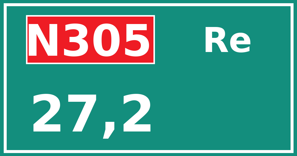 Hectometerbord N305 27,2 zijde Re