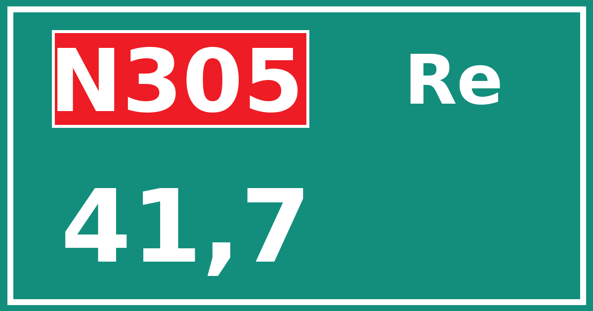 Hectometerbord N305 41,7 zijde Re