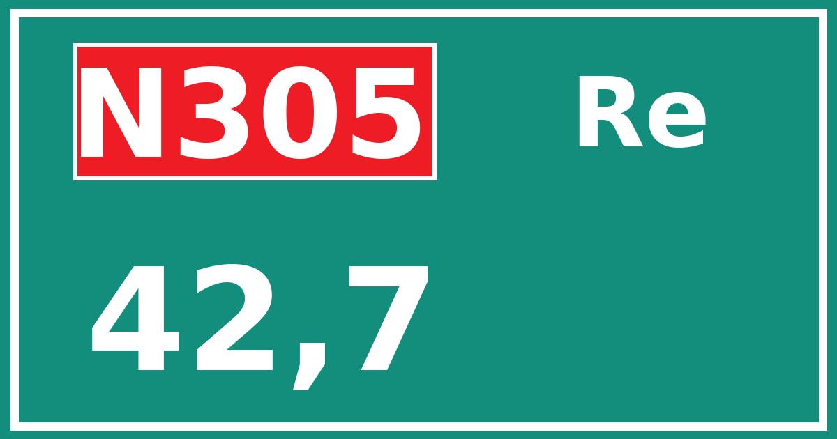 Hectometerbord N305 42,7 zijde Re