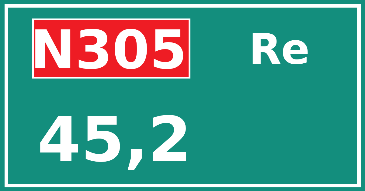 Hectometerbord N305 45,2 zijde Re