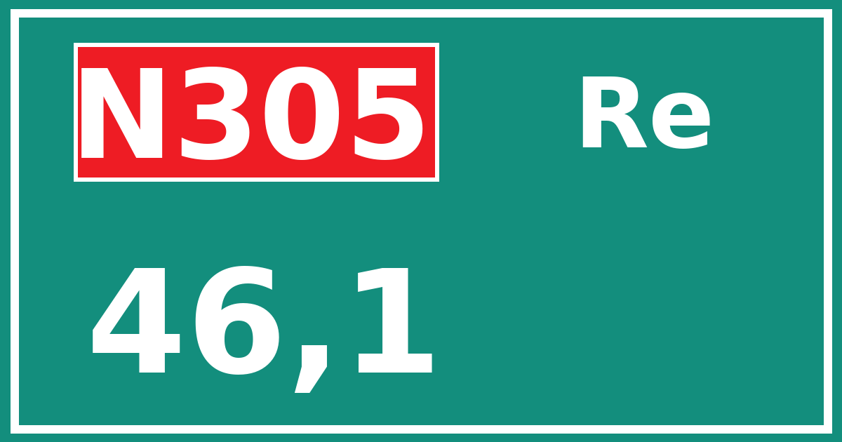 Hectometerbord N305 46,1 zijde Re