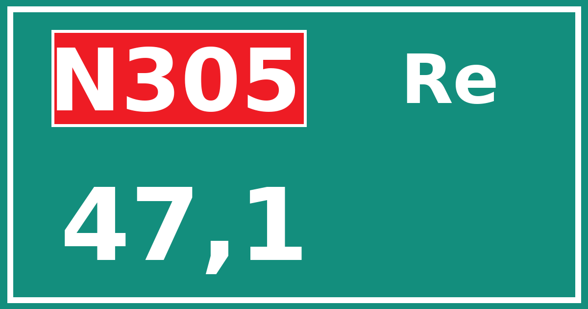 Hectometerbord N305 47,1 zijde Re