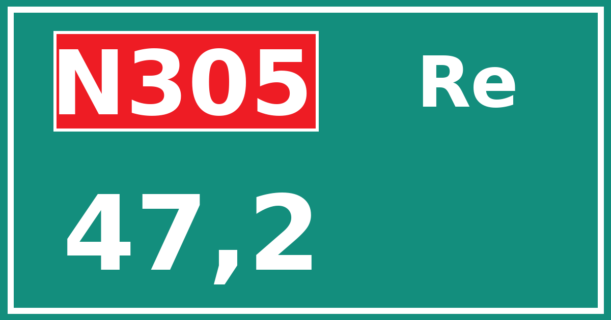 Hectometerbord N305 47,2 zijde Re