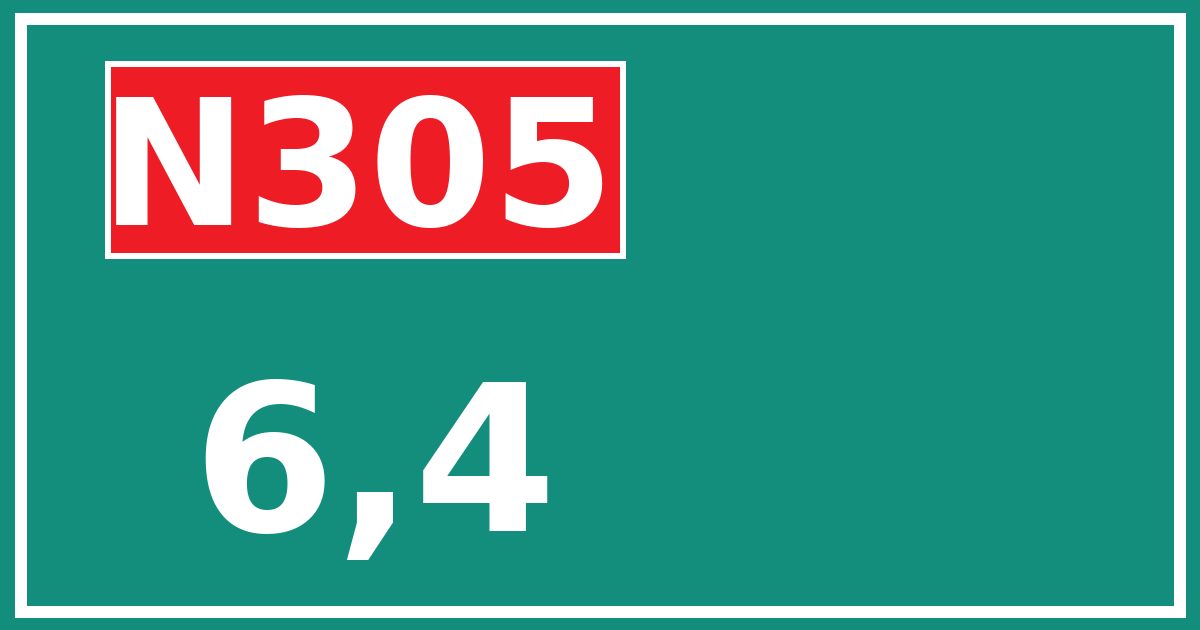 Hectometerbord N305 6,4