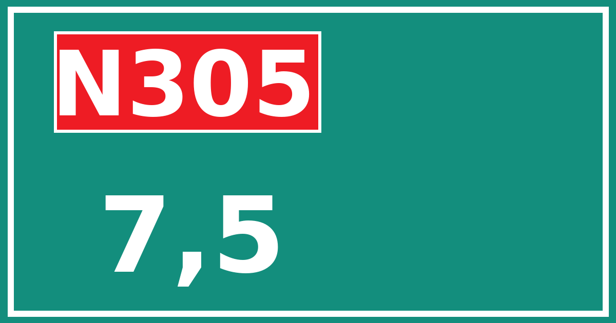 Hectometerbord N305 7,5