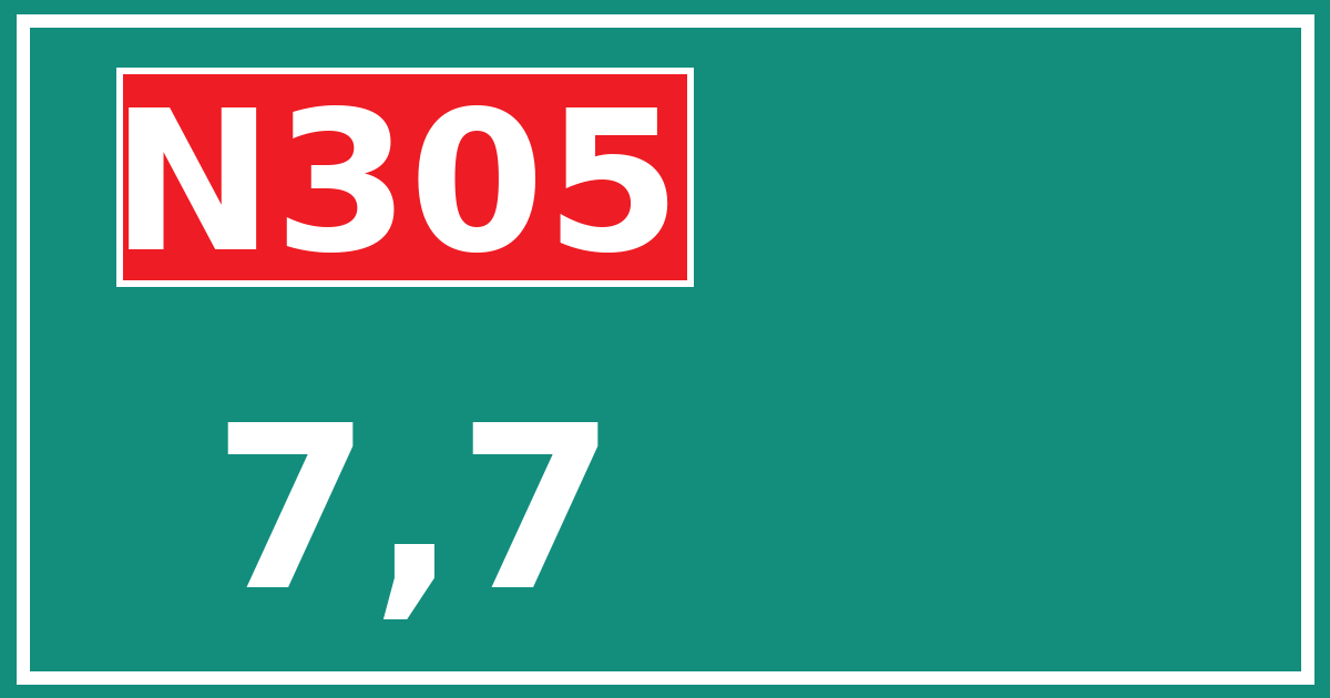 Hectometerbord N305 7,7