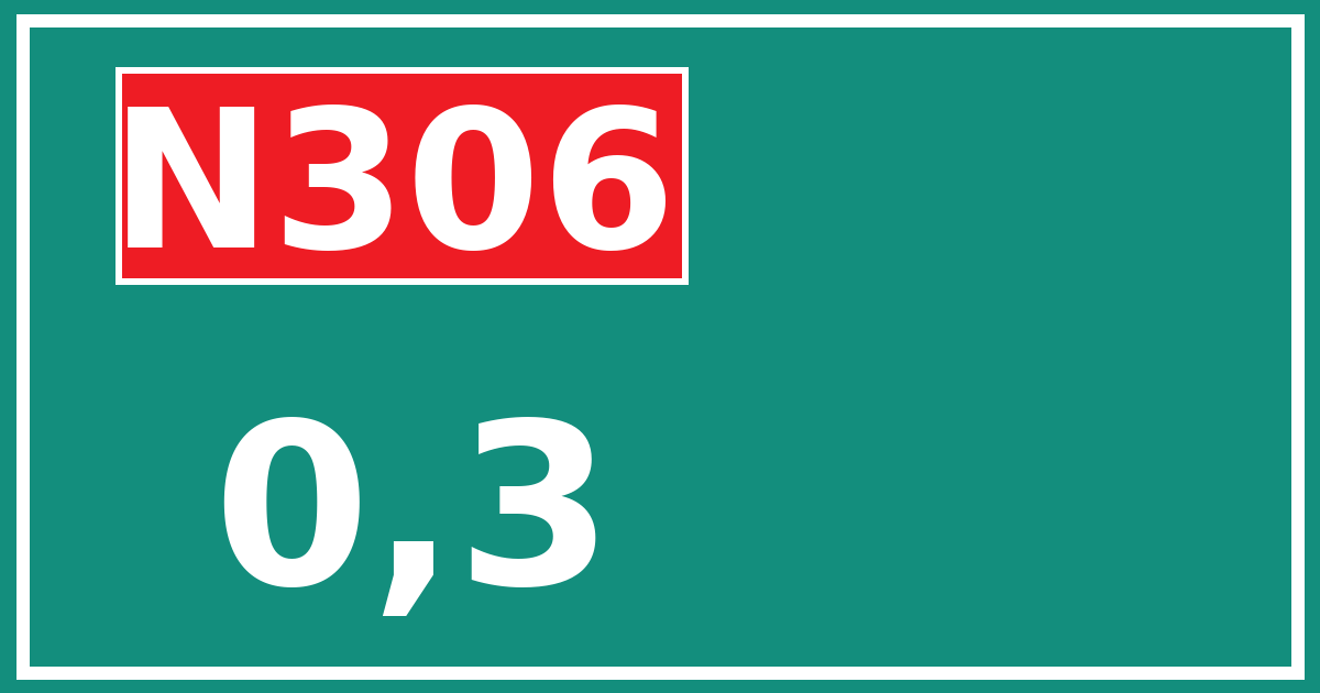 Hectometerbord N306 0,3