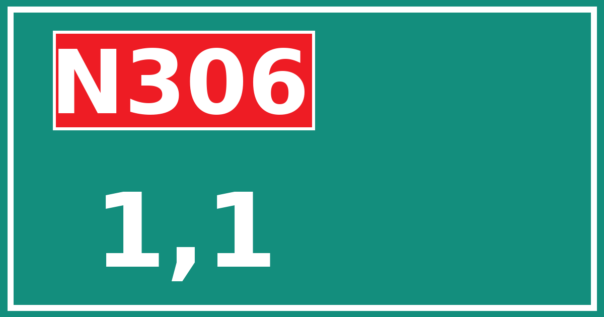 Hectometerbord N306 1,1