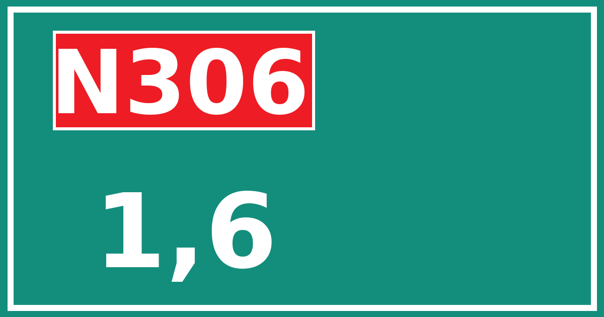 Hectometerbord N306 1,6
