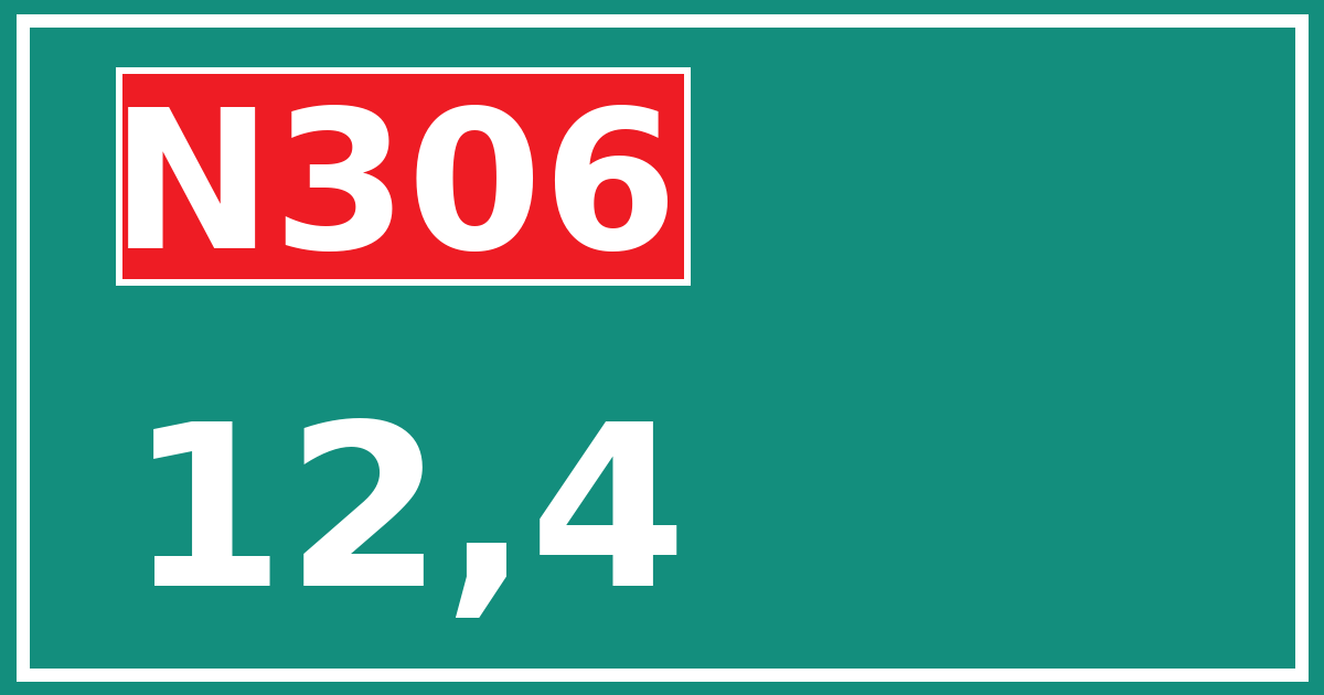 Hectometerbord N306 12,4