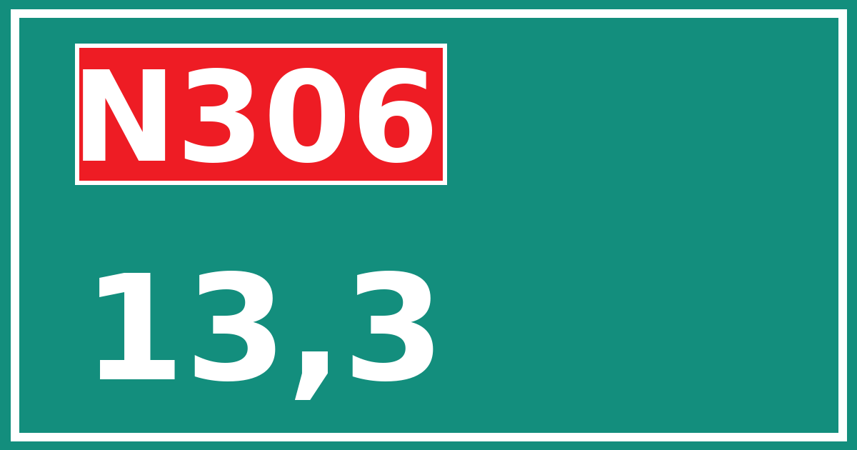 Hectometerbord N306 13,3