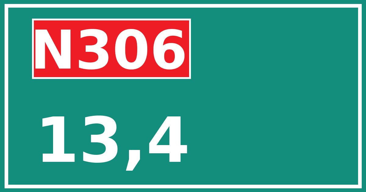 Hectometerbord N306 13,4
