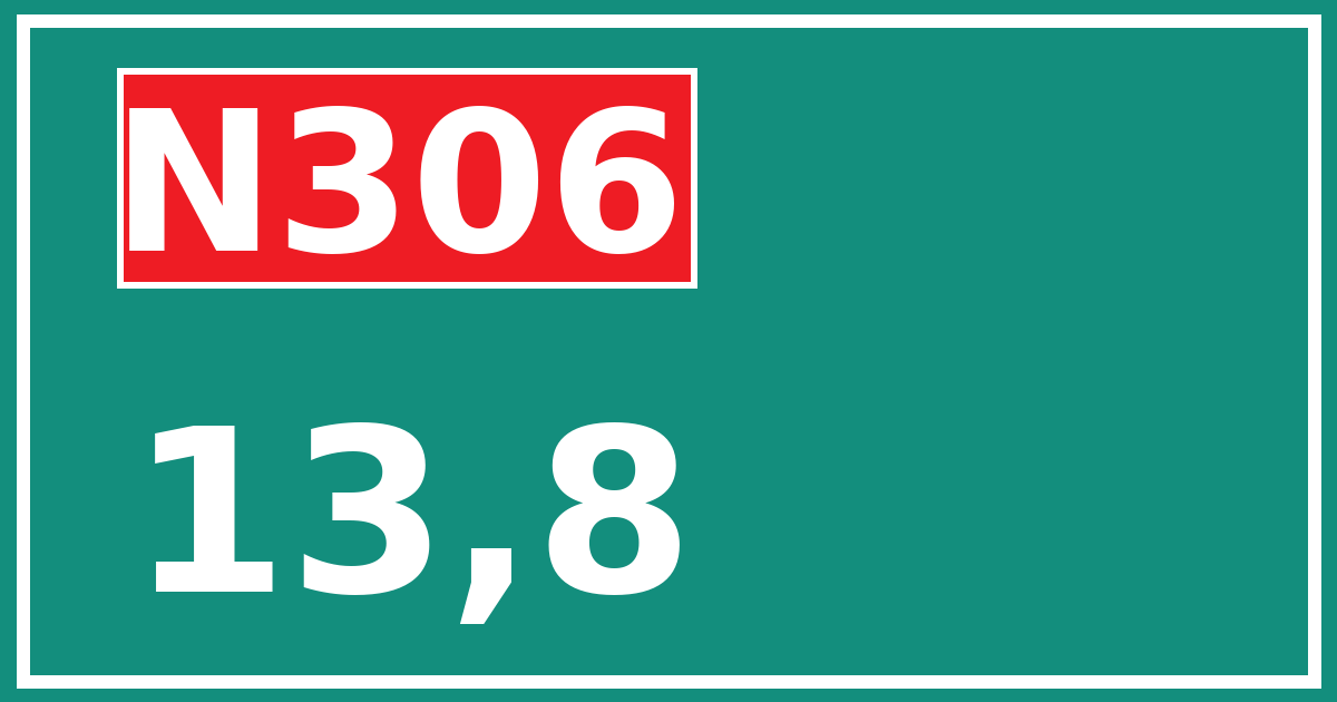 Hectometerbord N306 13,8