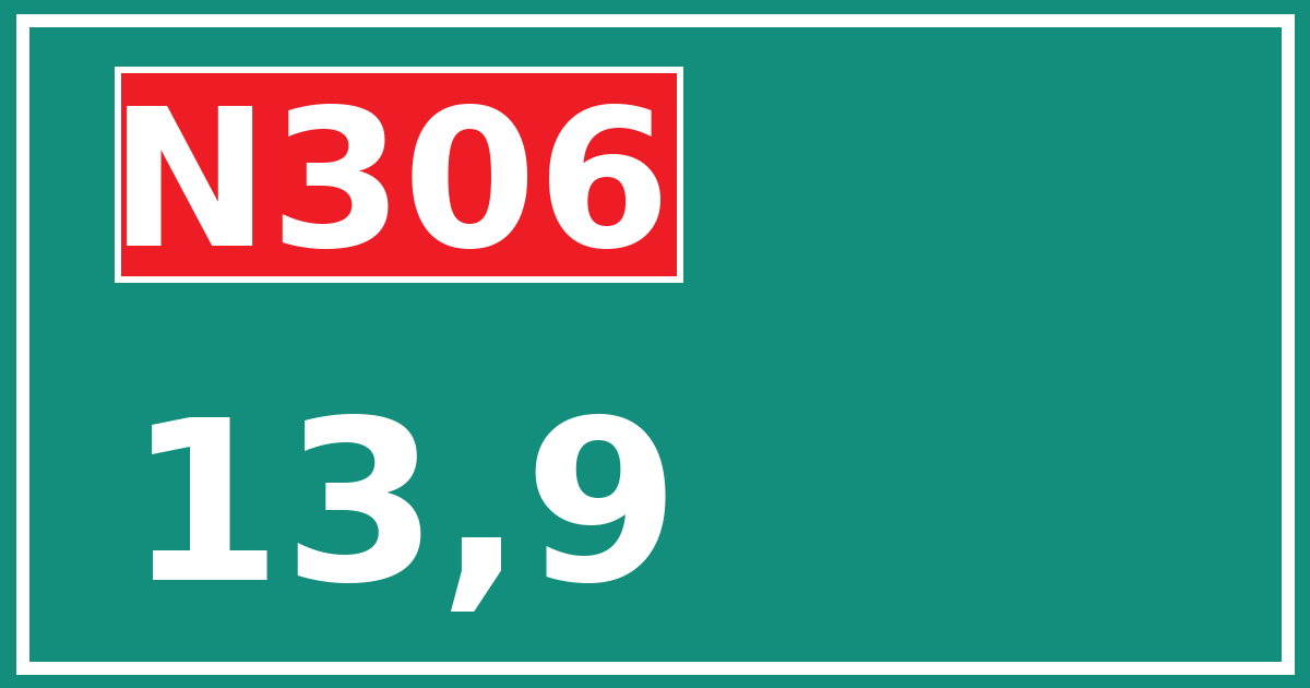 Hectometerbord N306 13,9