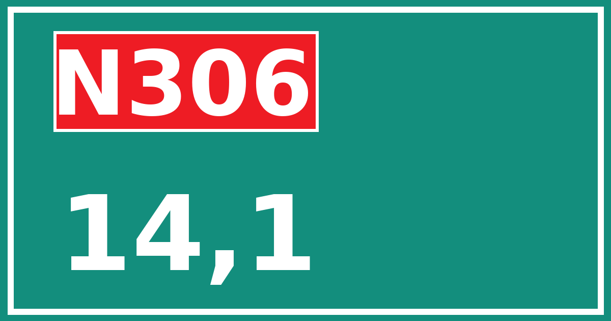 Hectometerbord N306 14,1
