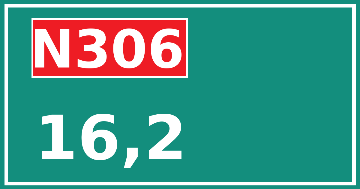 Hectometerbord N306 16,2