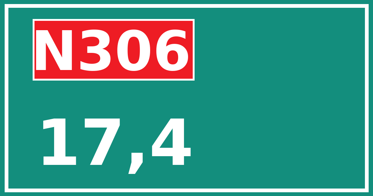 Hectometerbord N306 17,4