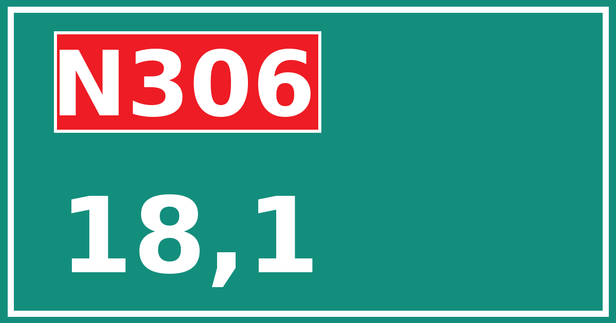 Hectometerbord N306 18,1