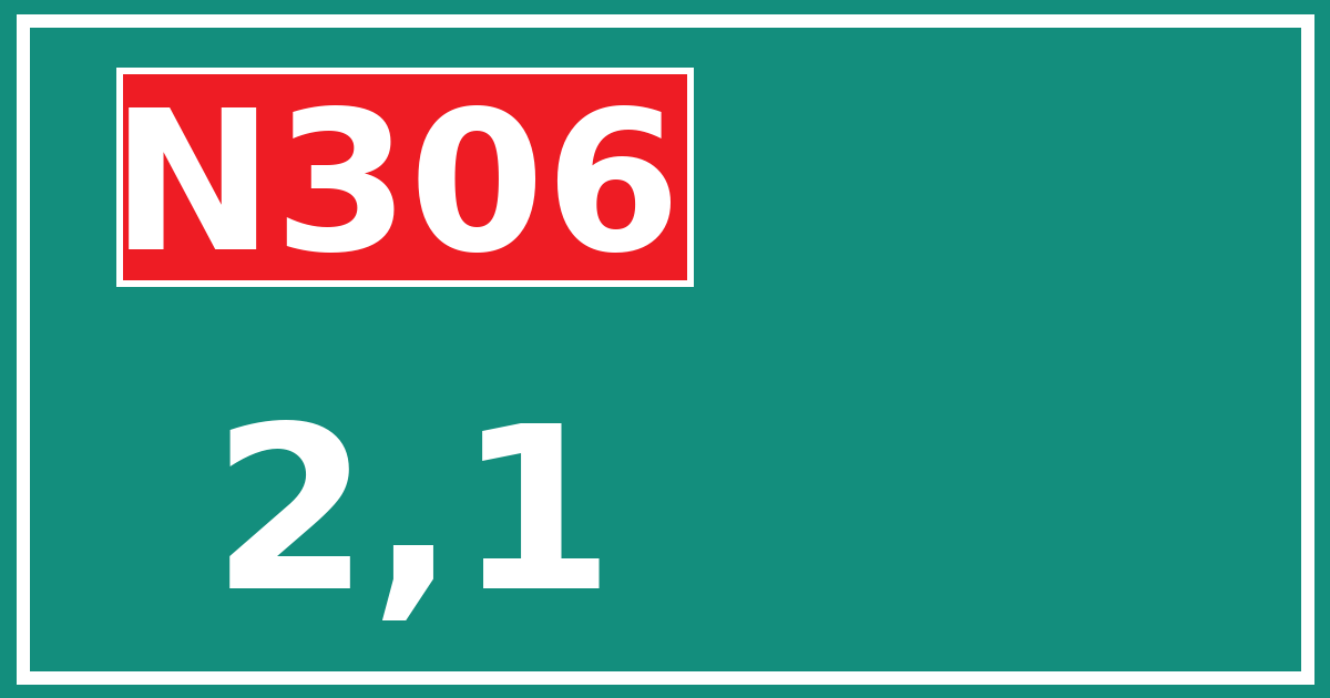 Hectometerbord N306 2,1