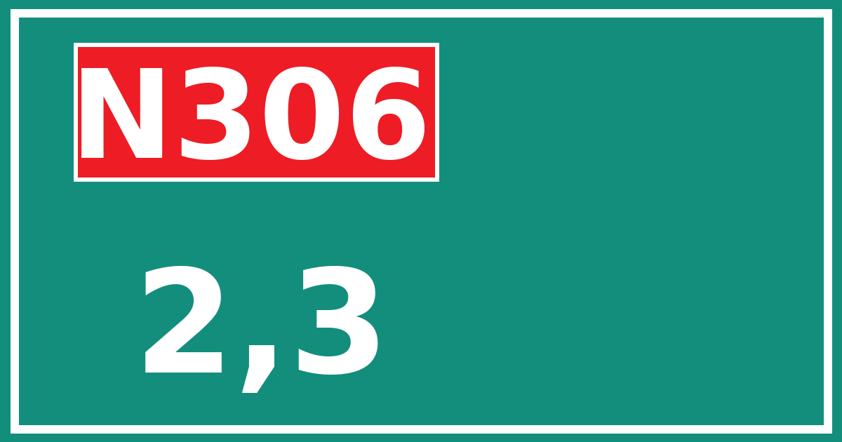 Hectometerbord N306 2,3