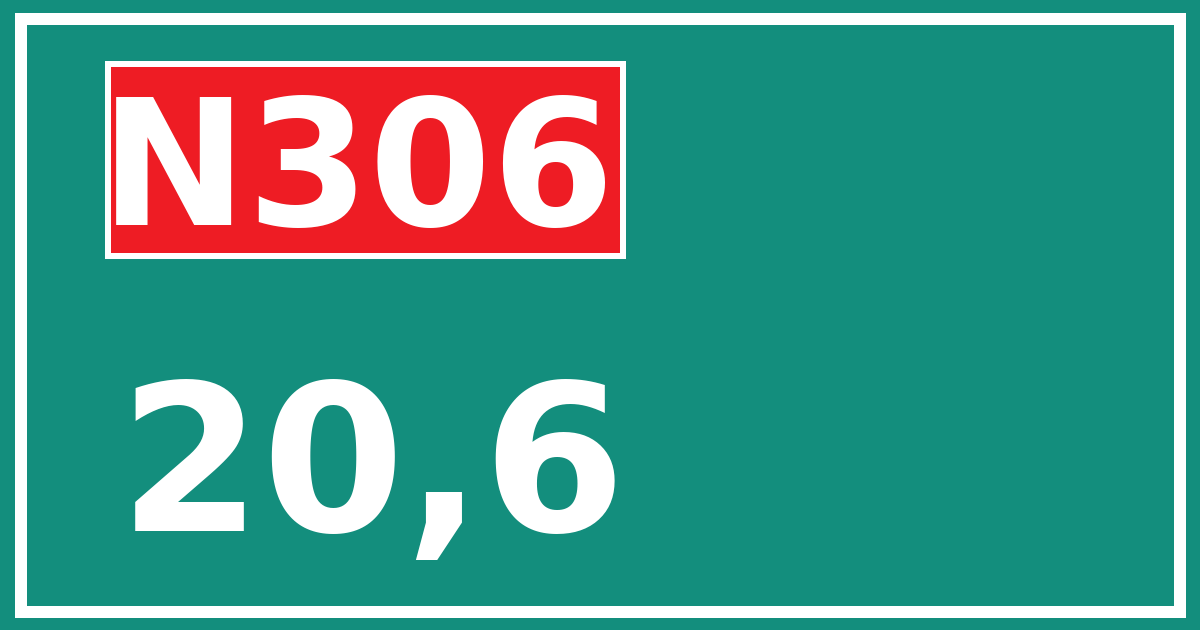 Hectometerbord N306 20,6